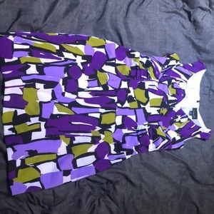 Contemporary purple print dress